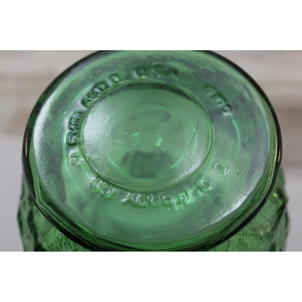 E.O Brody Co, Vintage‎ Green Crinkled Glass Flower Vase